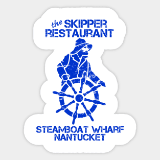 Skipper Restaurant. Nantucket. Distressed Sticker